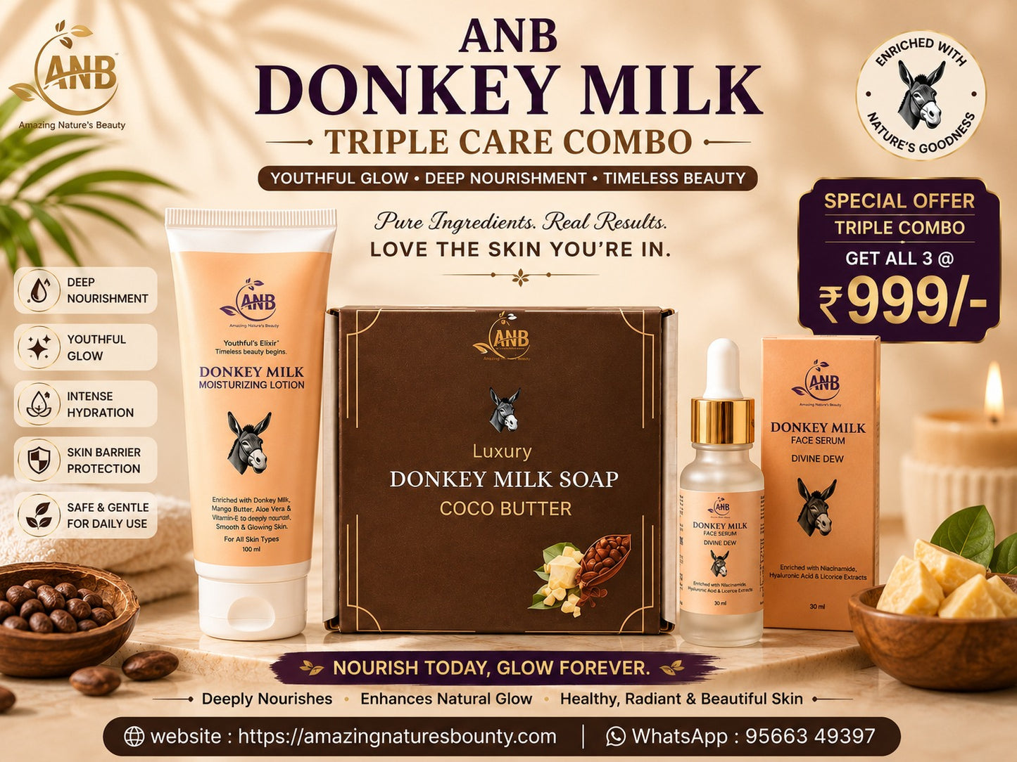 Donkey Milk Triple Care Coco Butter Combo