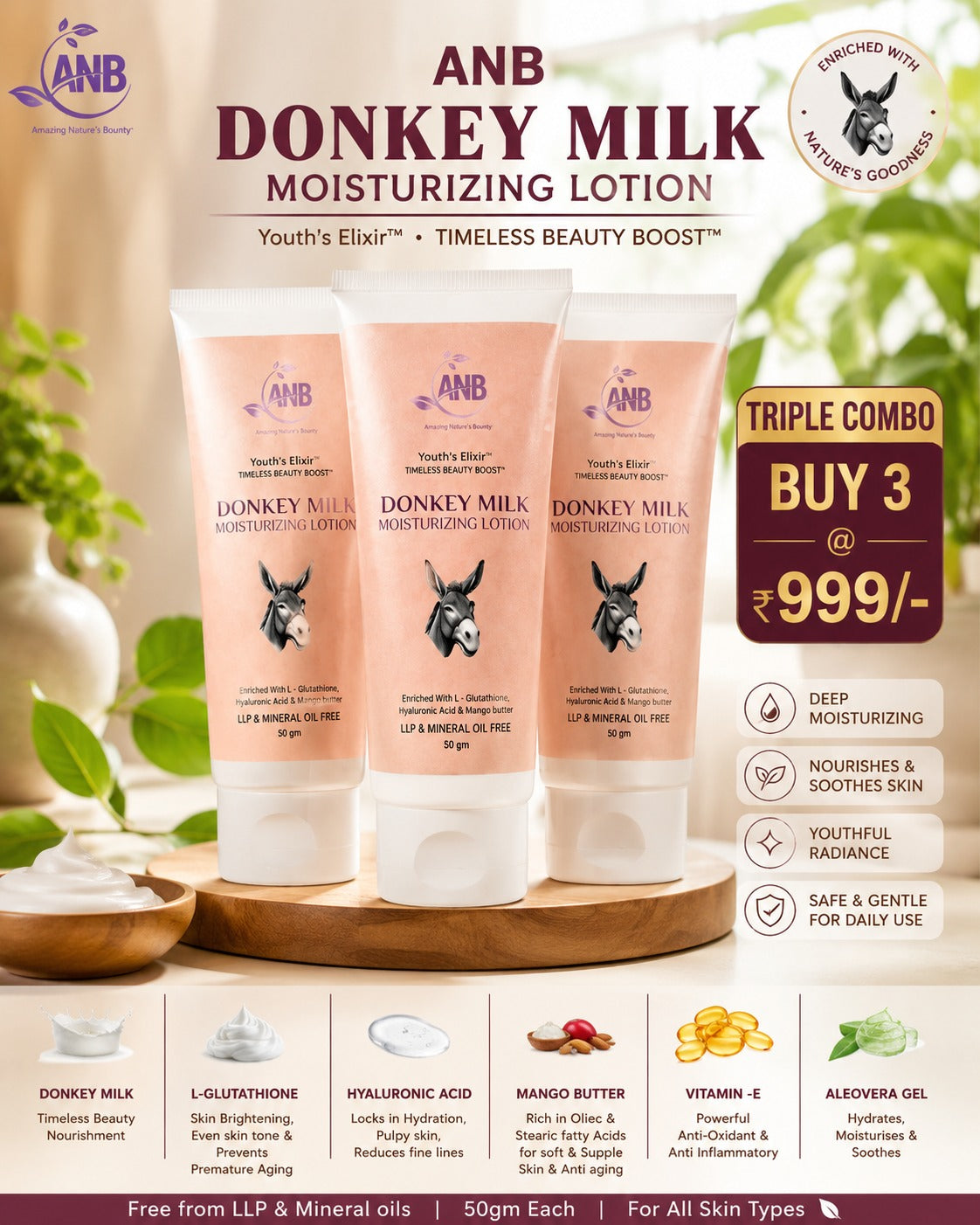 Donkey Milk Triple Lotion Combo