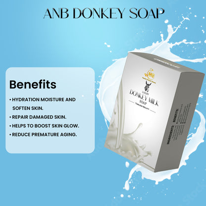 ANB Luxury Time less Beauty Donkey Milk soap – Good for all skin types, moisturizers the skin, anti inflammatory, effective anti aging and offers Time less Beauty.