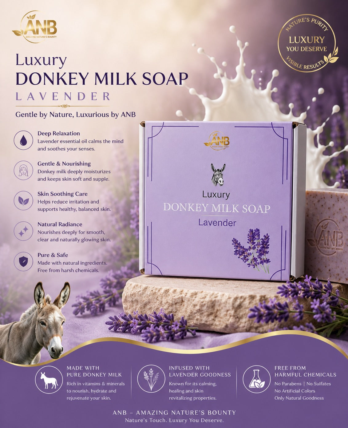 Donkey Milk Triple Care Lavender Combo